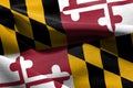 3D illustration flag of Maryland is a state of United States. Wa Royalty Free Stock Photo