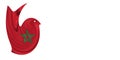 3d Illustration of the flag of Morocco in the shape of a bird on a white background Royalty Free Stock Photo