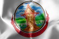 3D illustration flag of Nong Bua Lamphu is a province of Thailan