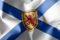 3D illustration flag of Nova Scotia is a region of Canada. Wavin Royalty Free Stock Photo