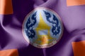 3D illustration flag of Uttaradit is a province of Thailand. Wav