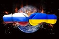 3D Flag of Russia and Ukraine