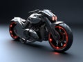 3D illustration of a future motorcycle equipped with the latest features.