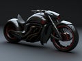 3D illustration of a future motorcycle equipped with the latest features.