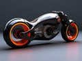 3D illustration of a future motorcycle equipped with the latest features. Royalty Free Stock Photo
