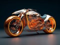 3D illustration of a future motorcycle equipped with the latest features. Royalty Free Stock Photo