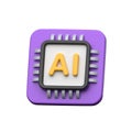 3d illustration of a futuristic AI chip showcasing advanced machine intelligence technology Royalty Free Stock Photo