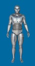 3D Illustration of Futuristic Chrome Male Cyborg