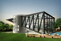 3D Illustration of a futuristic luxury house