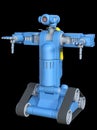 3D Illustration of Futuristic Rolling Robot