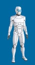 3D Illustration of Futuristic White Male Android