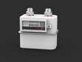 3d Illustration of gas meter, counter for distribution domestic gas