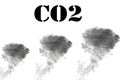 3D illustration of a gaseous emissions of carbon dioxide