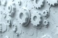 3d illustration of gears over white background with vignette effect Royalty Free Stock Photo