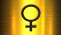 3D illustration of a gender symbol denoting a female body