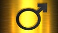 3D illustration of a gender symbol denoting a male body