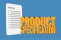 3d illustration of general Product specification concept