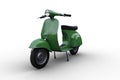 3D Illustration Of A Generic Italian Style Green Motor Scooter Isolated On A White Background