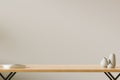 3d illustration of a generic wooden desk as a background or mock-up.