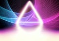 3d illustration of geometric and abstract triangular light tunnel