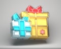 3D Illustration Gift box, present icon isolated Royalty Free Stock Photo