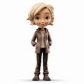 Detailed Blonde Cartoon Girl Figurine - 32k Uhd - Justin Bua Style