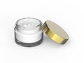 3D illustration glass cosmetic container for cream Royalty Free Stock Photo