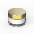 3D illustration glass cosmetic container for cream Royalty Free Stock Photo