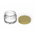 3D illustration glass cosmetic container for cream Royalty Free Stock Photo