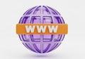 3D Globe with WWW Symbol Icon â Internet, Browser, and Web Network Illustration Royalty Free Stock Photo