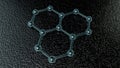 3D illustration of a glowing fragment of the crystal lattice of graphene, carbon molecule, superconductor, material of the future