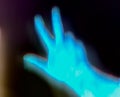 3D-Illustration of a glowing human male hand in an x-ray view Royalty Free Stock Photo