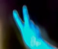 3D-Illustration of a glowing human male hand in an x-ray view Royalty Free Stock Photo