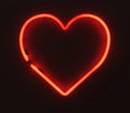 Centered Glowing 3D Rendered Neon Heart Sign On Wall