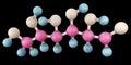 3d Illustration of Glucose molecule isolated on black, C6H12O6