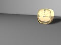 3d illustration gold clock bright