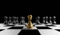 Gold pawn of chess. Unique, Think different, Individual and standing out from the crowd concept Royalty Free Stock Photo