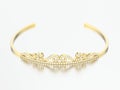 3D illustration gold simple diamond tiara diadema Royalty Free Stock Photo