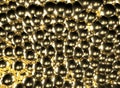 3d illustration of golden balls background with metal gloss and reflections