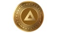 3d Illustration Golden Basic Attention Token Bat Cryptocurrency Coin Symbol