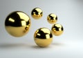 3D illustration of the golden Christmas ornaments isolated on the white background Royalty Free Stock Photo