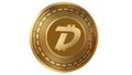 3d Illustration Golden Digibyte DGB Cryptocurrency Coin Symbol