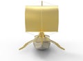 3d illustration of golden egyptian boat. Royalty Free Stock Photo