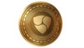 3d Illustration Golden  Nem XEM Cryptocurrency Coin Symbol Royalty Free Stock Photo