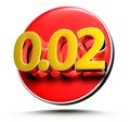 Number 0.02 3d. Royalty Free Stock Photo