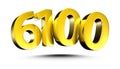 Number 6100 3d. Royalty Free Stock Photo