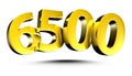 Number 6500 3d. Royalty Free Stock Photo