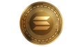 3d Illustration Golden Solana SOL Cryptocurrency Coin Symbol