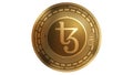 3d Illustration Golden Tezos XTZ Cryptocurrency Coin Symbol