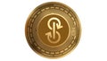 3d Illustration Golden Yearn Finance YFI Cryptocurrency Coin Symbol